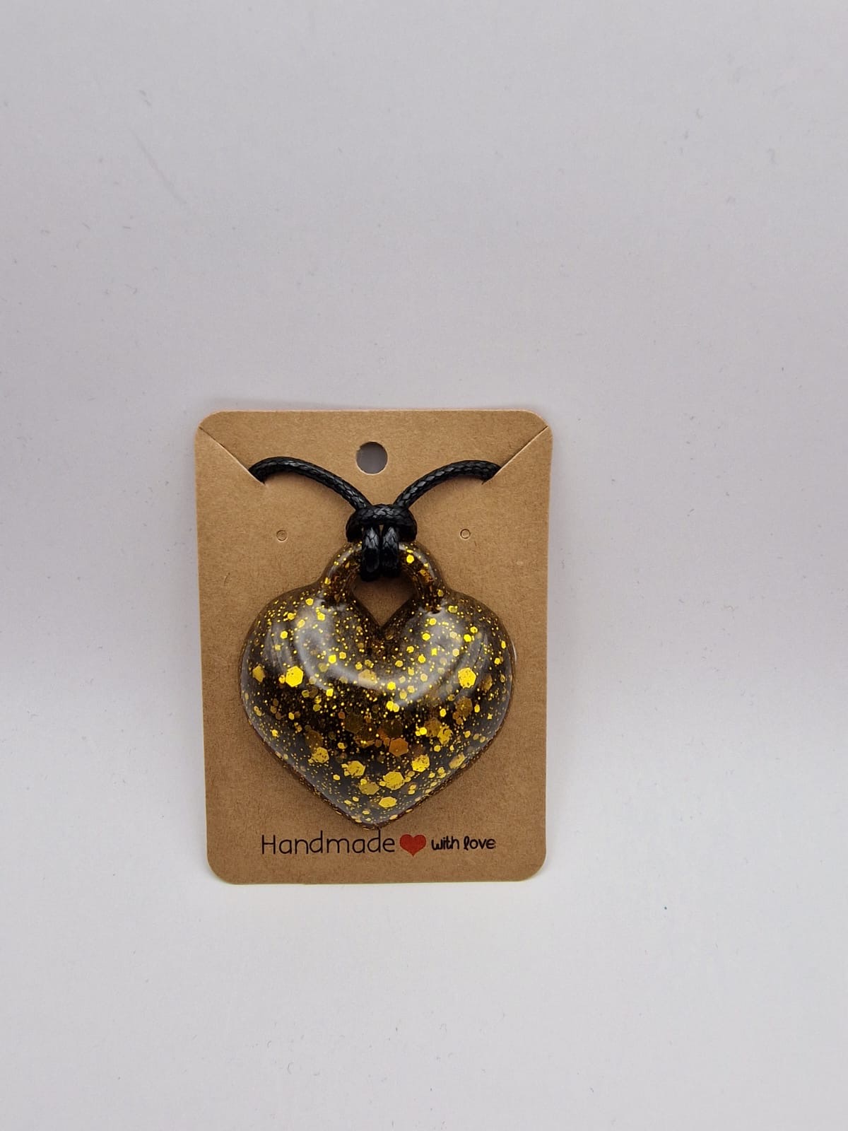 Yellow sparkle heart pendant