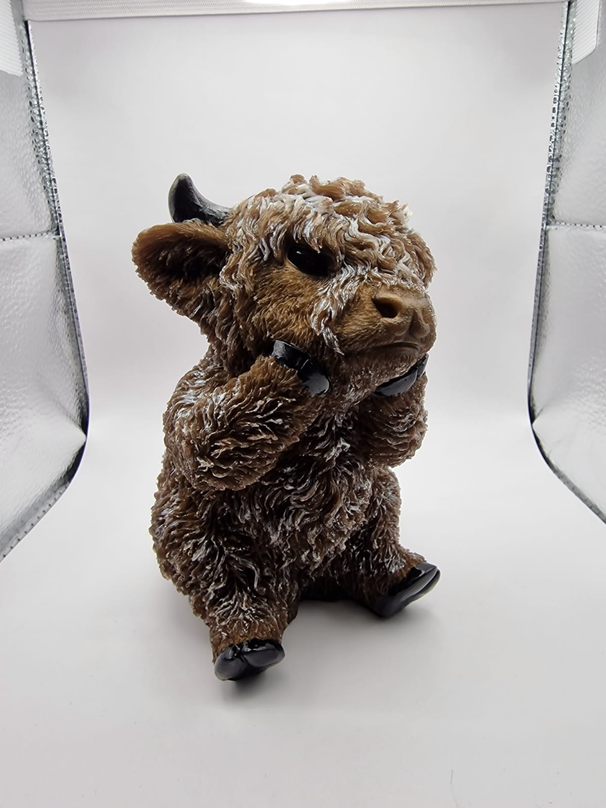 Highland cow figurine front view